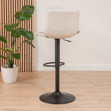 Scandinavian bar stool Eva swivel recycled fabric off white 60-76 cm - image 4