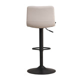 Scandinavian bar stool Eva swivel recycled fabric off white 60-76 cm - image 1
