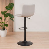 Scandinavian bar stool Eva swivel recycled fabric gray 60-76 cm - image 4