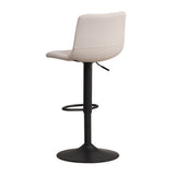 Scandinavian bar stool Eva swivel recycled fabric off white 60-76 cm - image 8