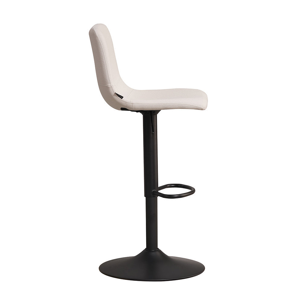 Scandinavian bar stool Eva swivel recycled fabric off white 60-76 cm - image 7