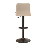 Scandinavian bar stool Eva swivel recycled fabric taupe 60-76 cm - image 5