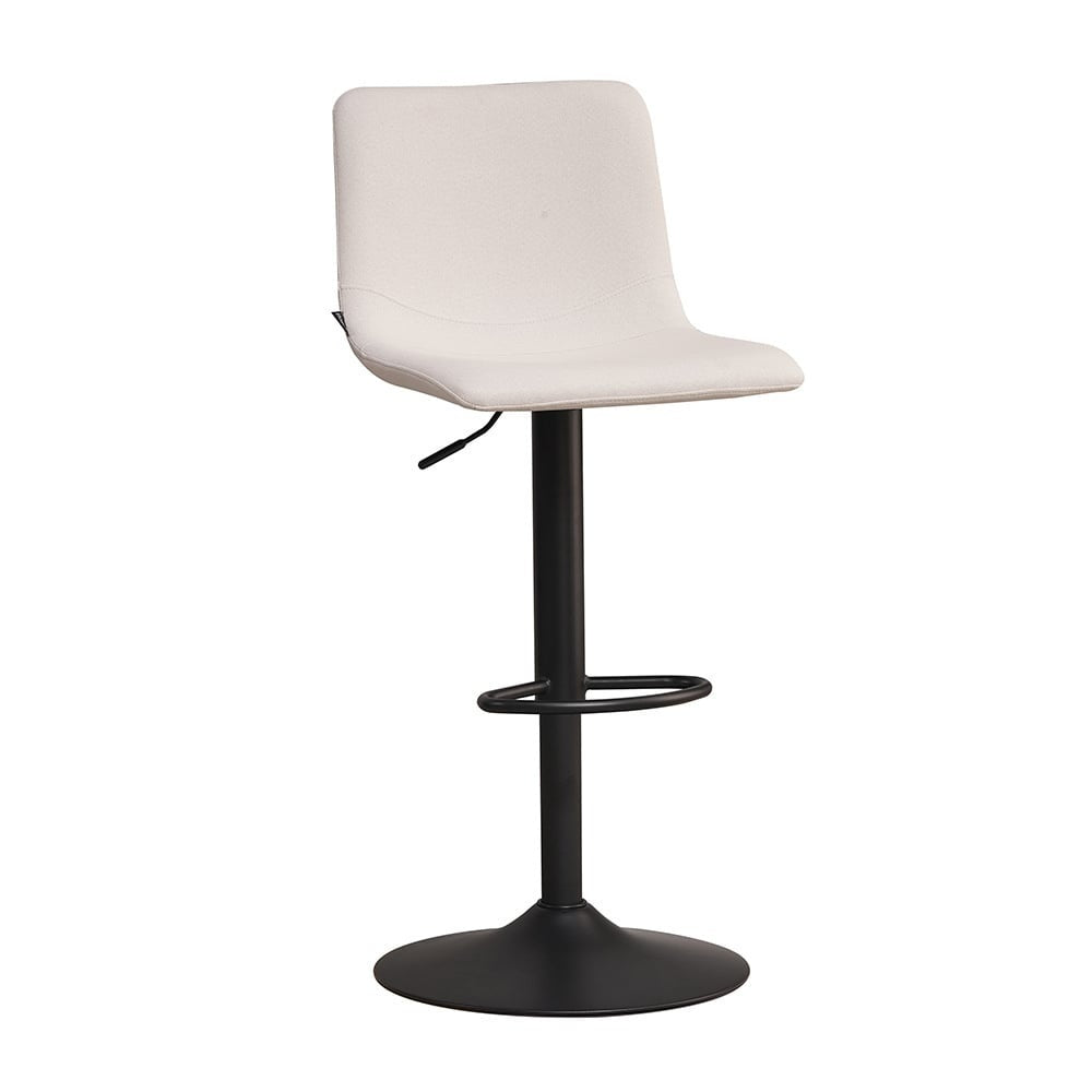 Scandinavian bar stool Eva rotatable recycled fabric off white 60-76 cm Recycled polyester 45 cm wide