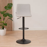 Scandinavian bar stool Eva swivel recycled fabric gray 60-76 cm - image 3