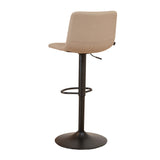 Scandinavian bar stool Eva swivel recycled fabric taupe 60-76 cm - image 6