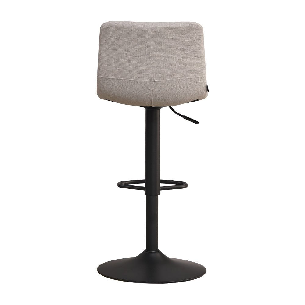Scandinavian bar stool Eva swivel recycled fabric gray 60-76 cm - image 1