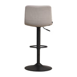 Scandinavian bar stool Eva swivel recycled fabric gray 60-76 cm - image 1