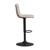 Scandinavian bar stool Eva swivel recycled fabric gray 60-76 cm - image 7