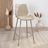 Scandinavian bar stool Jena taupe recycled fabric 69 cm - image 2