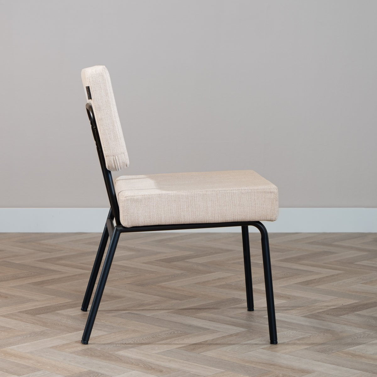 Scandinavian dining room chair Aspen beige recycled fabric - image 3