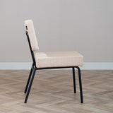 Scandinavian dining room chair Aspen beige recycled fabric - image 3