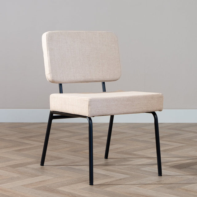 Scandinavian dining room chair Aspen beige recycled fabric - image 1