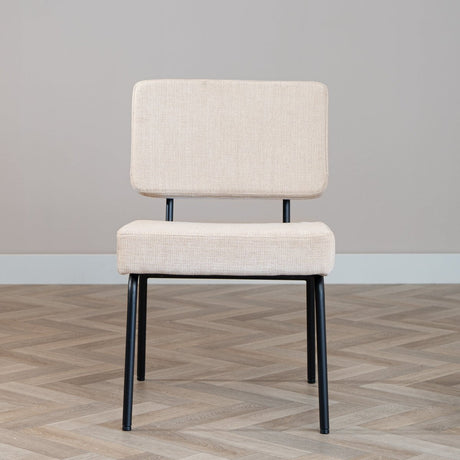 Scandinavian dining room chair Aspen beige recycled fabric - image 2