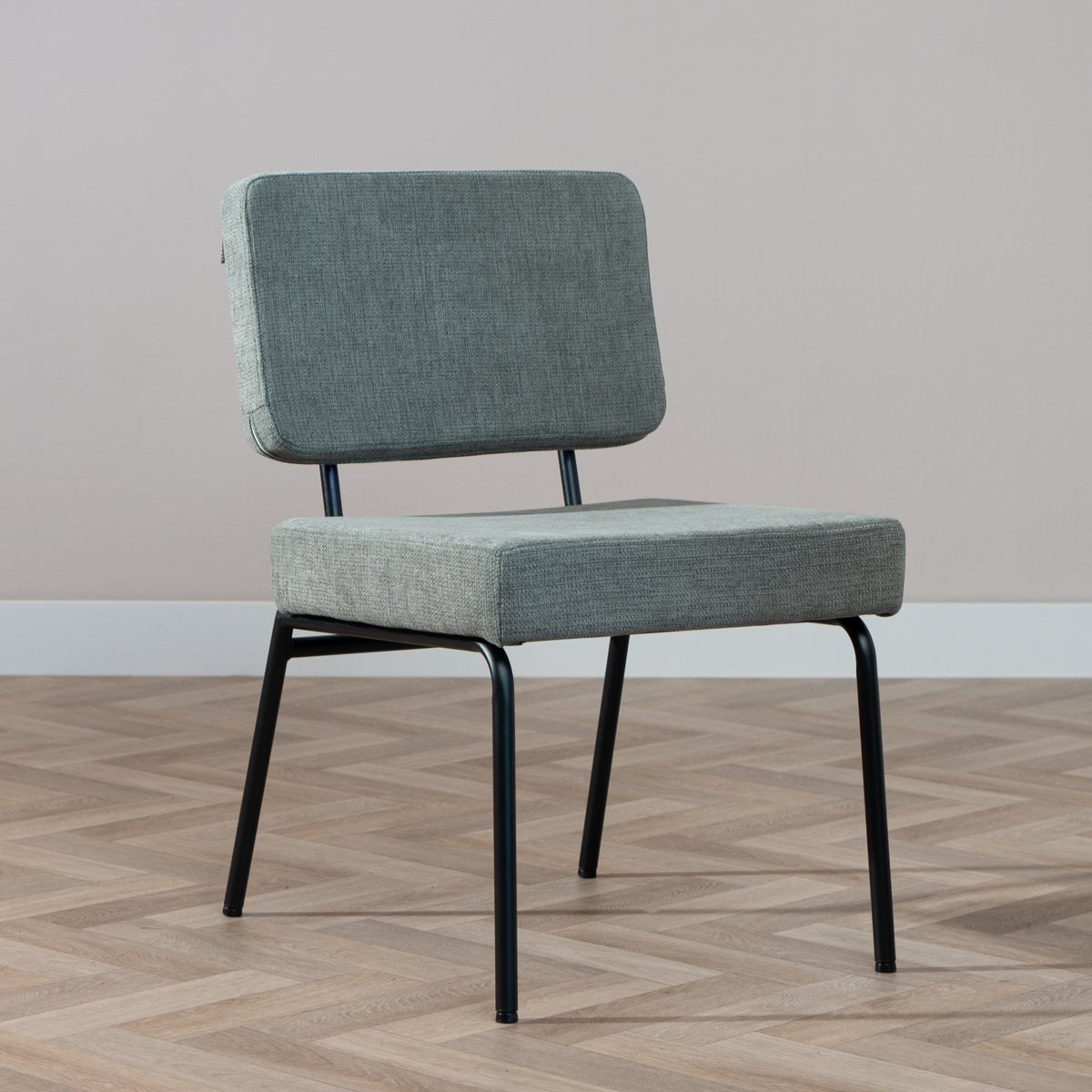 Scandinavian dining room chair Espen green recycled fabric - image 1