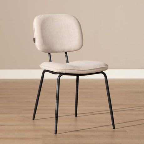 Scandinavian dining room chair Ivar recycled fabric beige - image 5