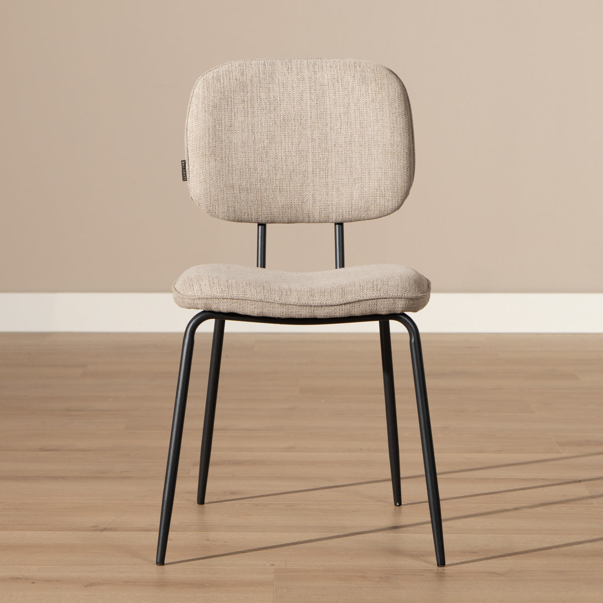 Scandinavian dining room chair Ivar recycled fabric taupe - image 2
