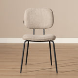 Scandinavian dining room chair Ivar recycled fabric taupe - image 2