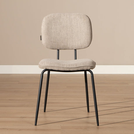 Scandinavian dining room chair Ivar recycled fabric taupe - image 2