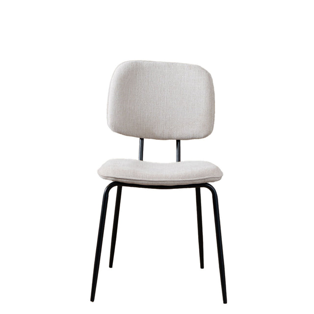 Scandinavian dining room chair Ivar recycled fabric beige - image 1