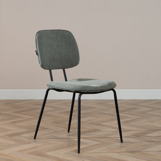 Scandinavian dining room chair Ivar recycled fabric green - image 1