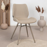 Scandinavian dining room chair Jena taupe recycled fabric - image 1