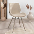 Scandinavian dining room chair Jena taupe recycled fabric - image 2