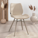 Scandinavian dining room chair Jena taupe recycled fabric - image 2