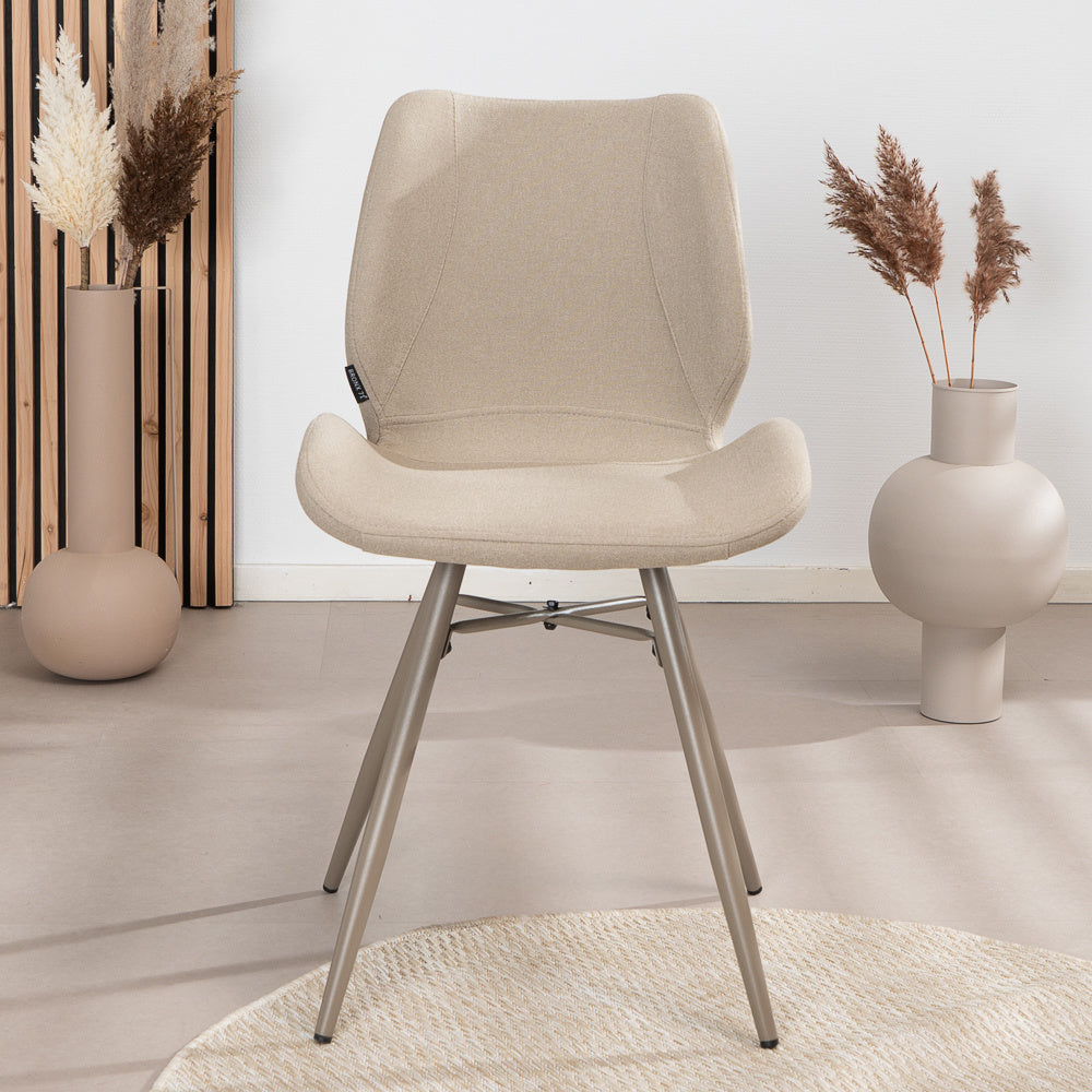 Scandinavian dining room chair Jena taupe recycled fabric - image 3