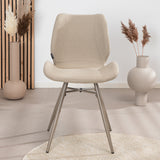 Scandinavian dining room chair Jena taupe recycled fabric - image 3