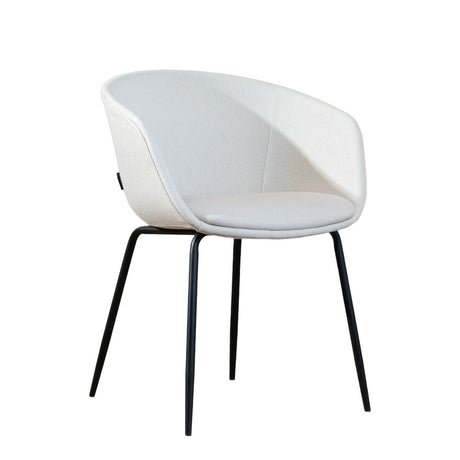 Scandinavian dining room chair Ole off white recycled fabric Recycled polyester