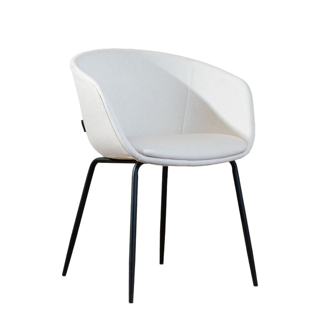 Scandinavian dining room chair Ole off white recycled fabric Recycled polyester