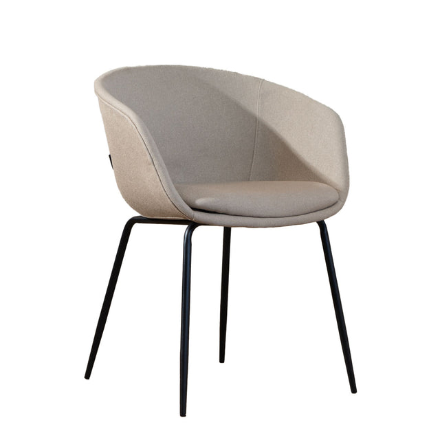 Scandinavian dining room chair Ole taupe recycled fabric Recycled polyester
