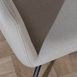 Scandinavian dining room chair on wheels Runa recycled fabric gray - image 6