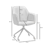 Scandinavian dining room chair on wheels Runa recycled fabric gray - image 15