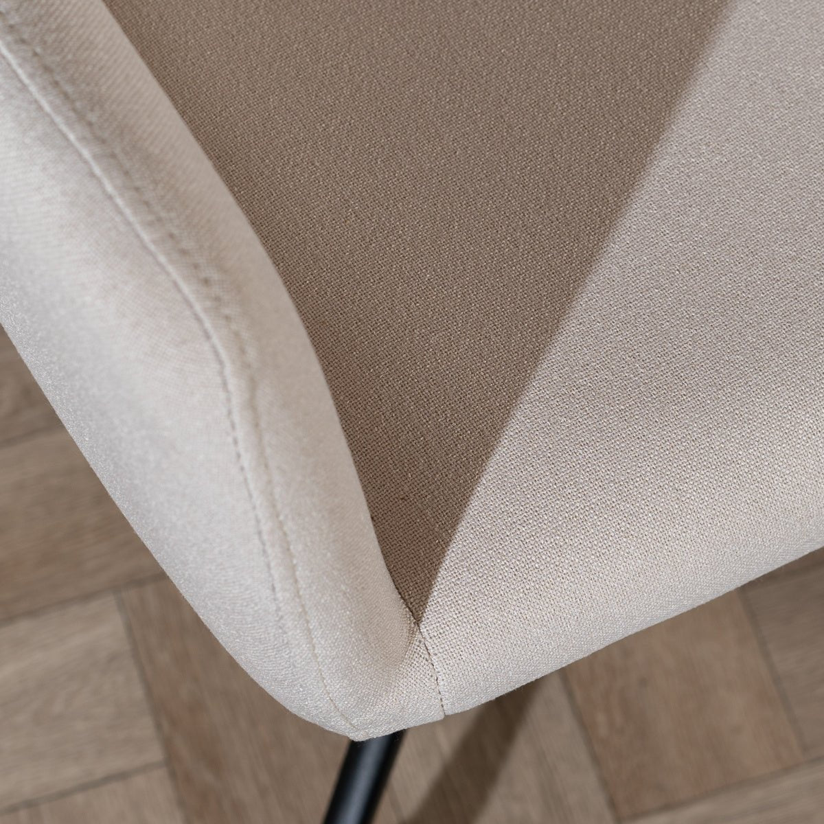Scandinavian dining room chair on wheels Runa recycled fabric off white - image 7