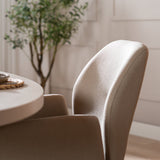 Scandinavian dining room chair on wheels Runa recycled fabric taupe - image 10