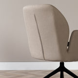 Scandinavian dining room chair on wheels Runa recycled fabric taupe - image 6