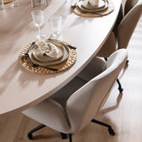 Scandinavian dining room chair on wheels Runa recycled fabric gray - image 12
