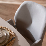 Scandinavian dining room chair on wheels Runa recycled fabric gray - image 9
