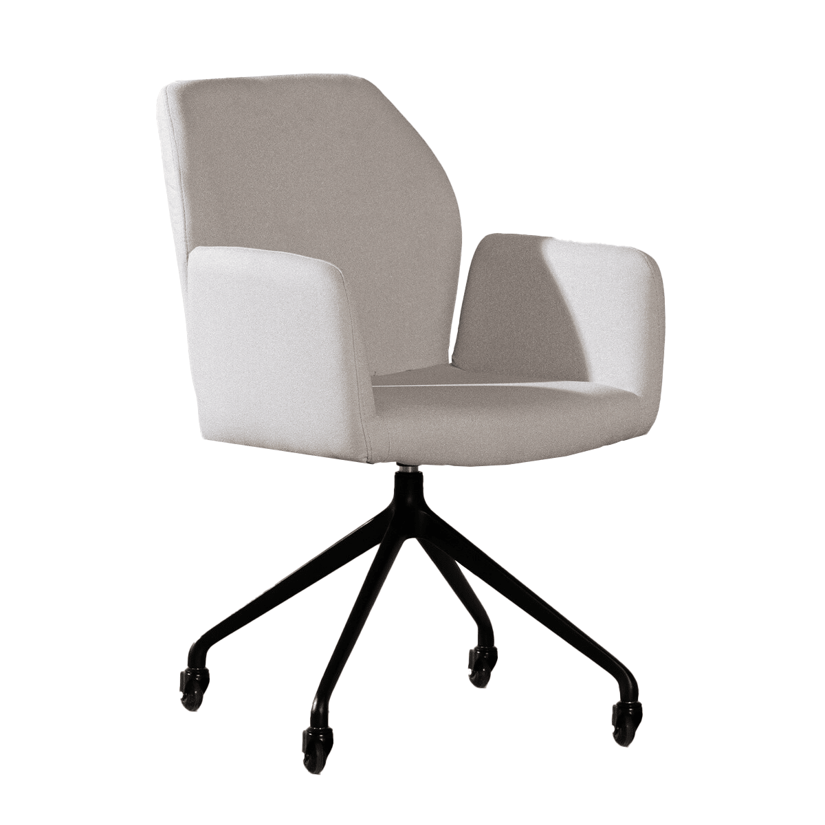 Scandinavian dining room chair on wheels Runa recycled fabric gray - image 13