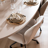 Scandinavian dining room chair on wheels Runa recycled fabric off white - image 13
