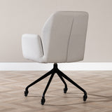 Scandinavian dining room chair on wheels Runa recycled fabric gray - image 2