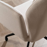 Scandinavian dining room chair on wheels Runa recycled fabric off white - image 8