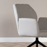 Scandinavian dining room chair on wheels Runa recycled fabric gray - image 4
