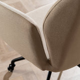 Scandinavian dining room chair on wheels Runa recycled fabric taupe - image 8