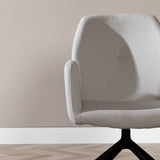 Scandinavian dining room chair on wheels Runa recycled fabric gray - image 3