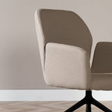 Scandinavian dining room chair on wheels Runa recycled fabric taupe - image 5