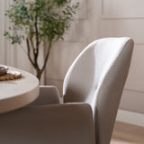 Scandinavian dining room chair on wheels Runa recycled fabric gray - image 10