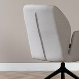 Scandinavian dining room chair on wheels Runa recycled fabric gray - image 5