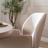 Scandinavian dining room chair on wheels Runa recycled fabric off white - image 10